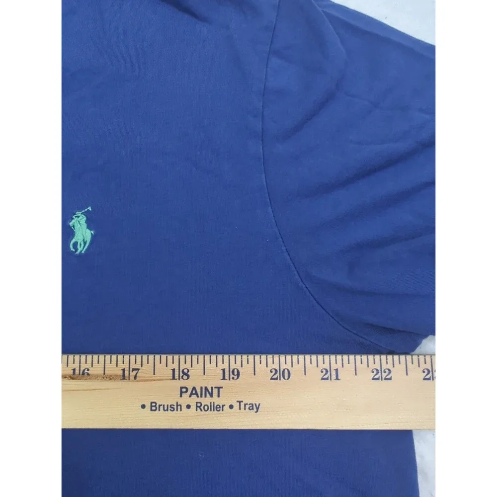 Polo Ralph Lauren T Shirt Mens L Light Blue Pony V-Neck Short Sleeve Lightweight